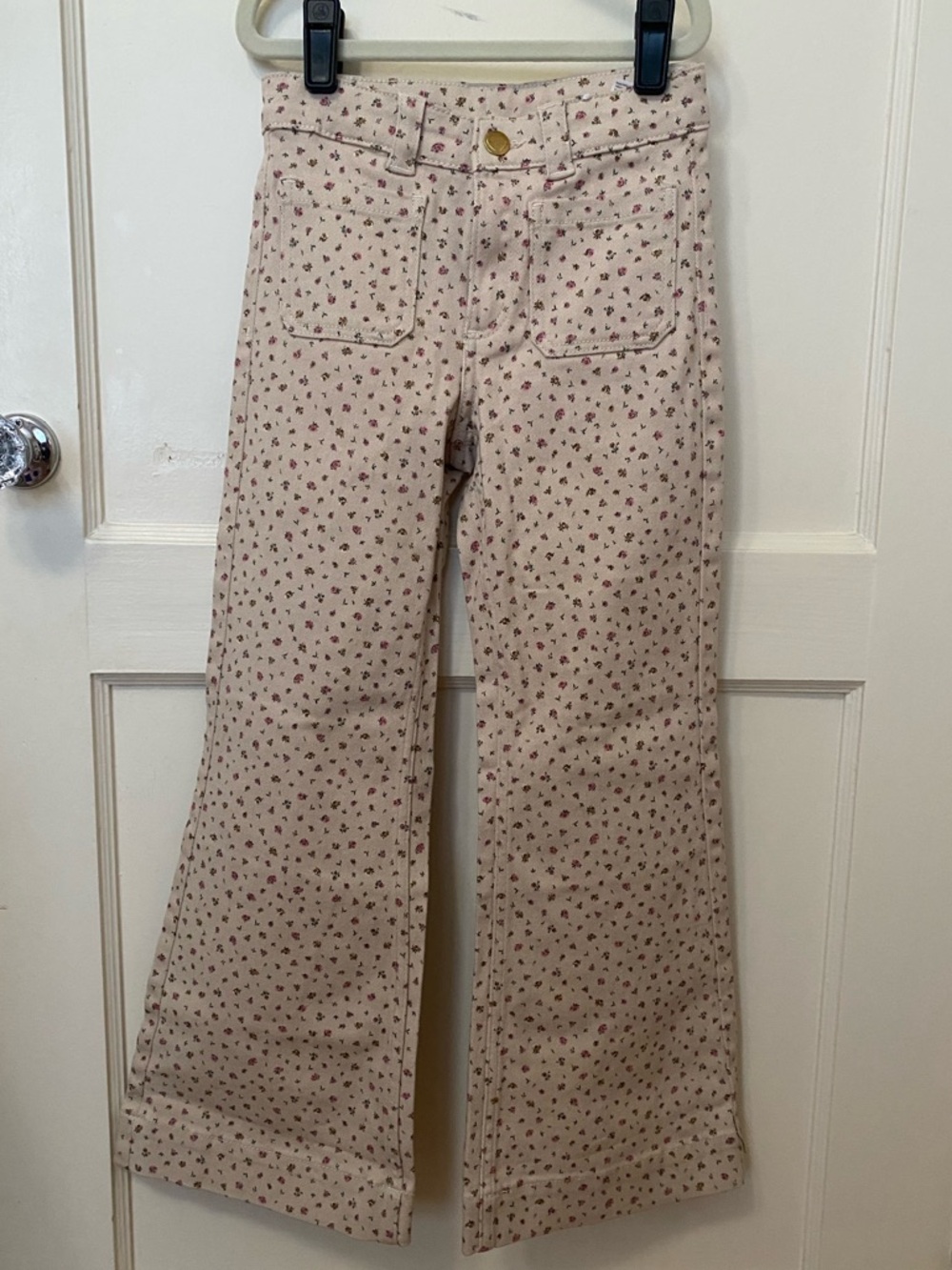 H&M Beige/Floral Flared Jeans